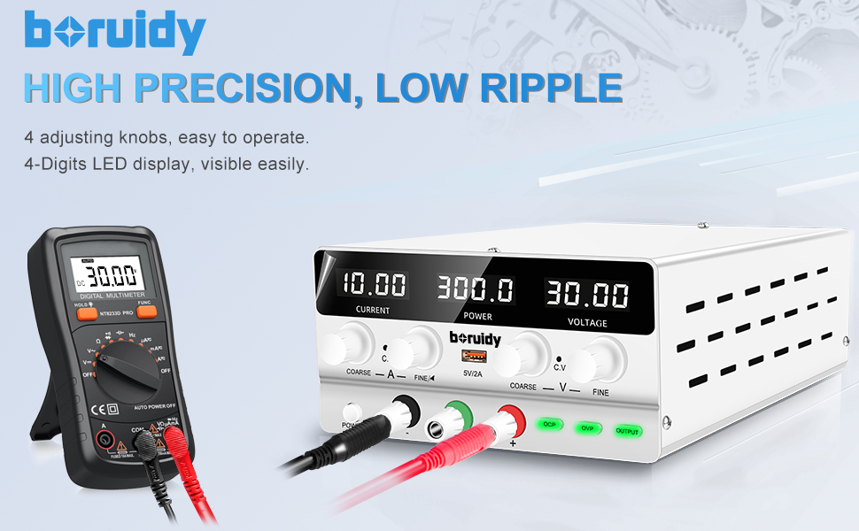 Image of DC Power Supply Variable 30V 10A, 300W Encoder Adjustable Switching Regulated High Precision 4-Digits LED Display 5V /2A USB Port Bench Lab Power Supplies with OCP OVP Output Button
