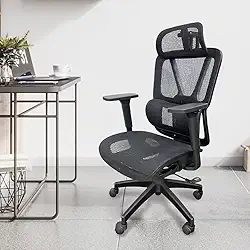 Cadeira de escritório Python Fly malha ergonômica - apoio da lombar ajustável, assento com fluxo de ar, apoios de braços ​​3D, capacidade de 150 kg