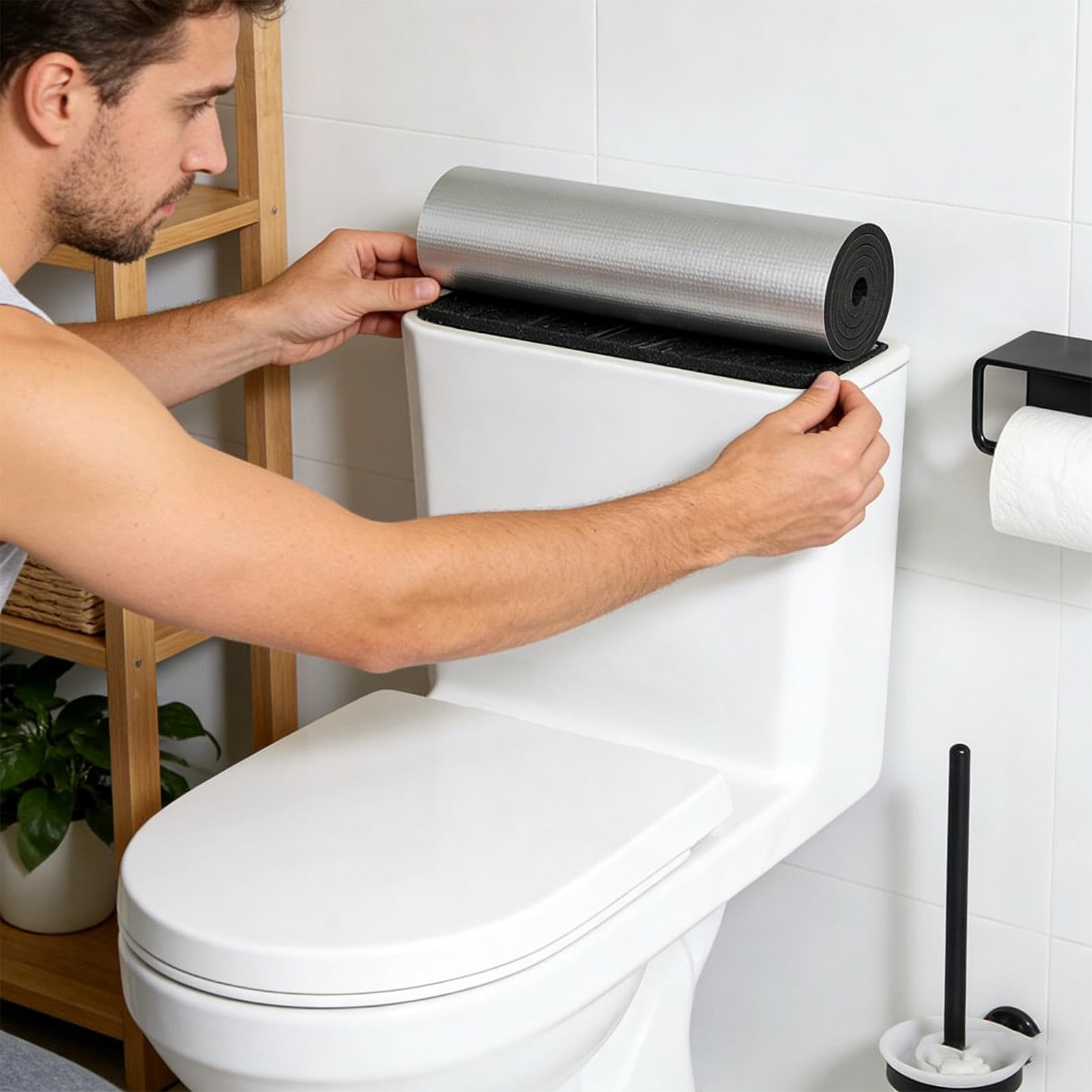 Rollo de aislamiento de aluminio de 5 m x 60 cm, paneles reflectores de radiador para suelo, techo, techo, aislamiento de pared, rollo de aislamiento de lámina reflectante, calor y barrera que ahorra