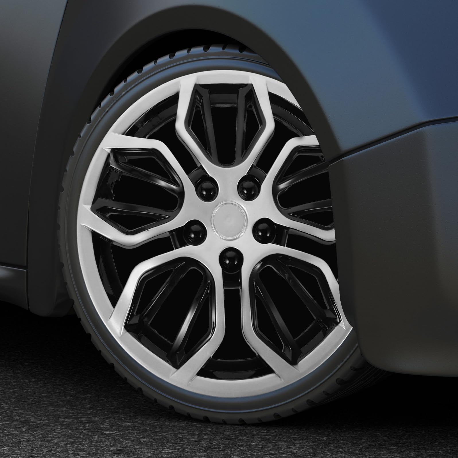 Coprimozzo Argento in Lega di Alluminio Ruota per Auto