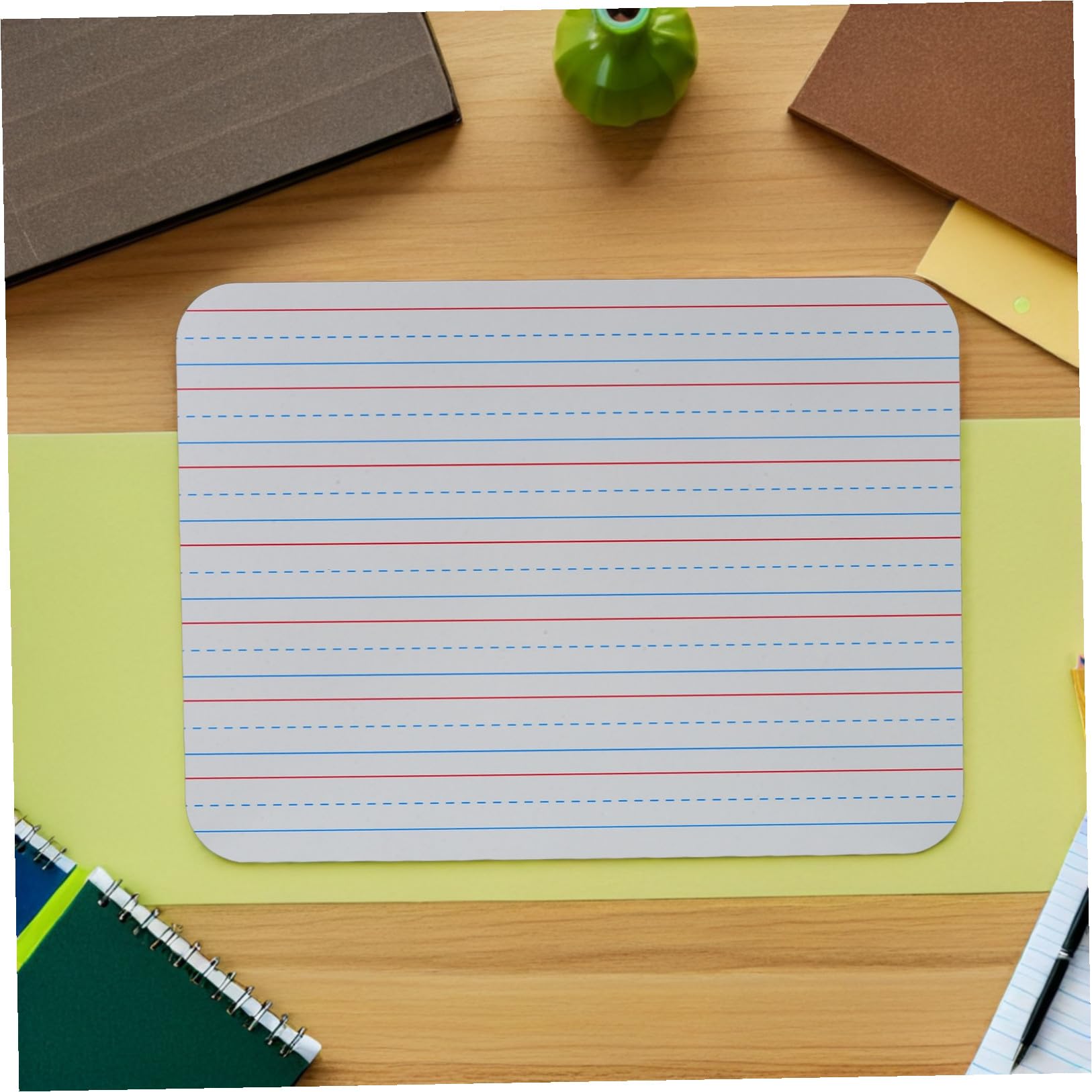 Hemobllo Tableaux Blancs Effaçables à Sec avec Lignes Lot de 5 Support D'écriture Claire, Facile à Effacer et Réécrire, Planche Haute pour Enseignants et Étudiants