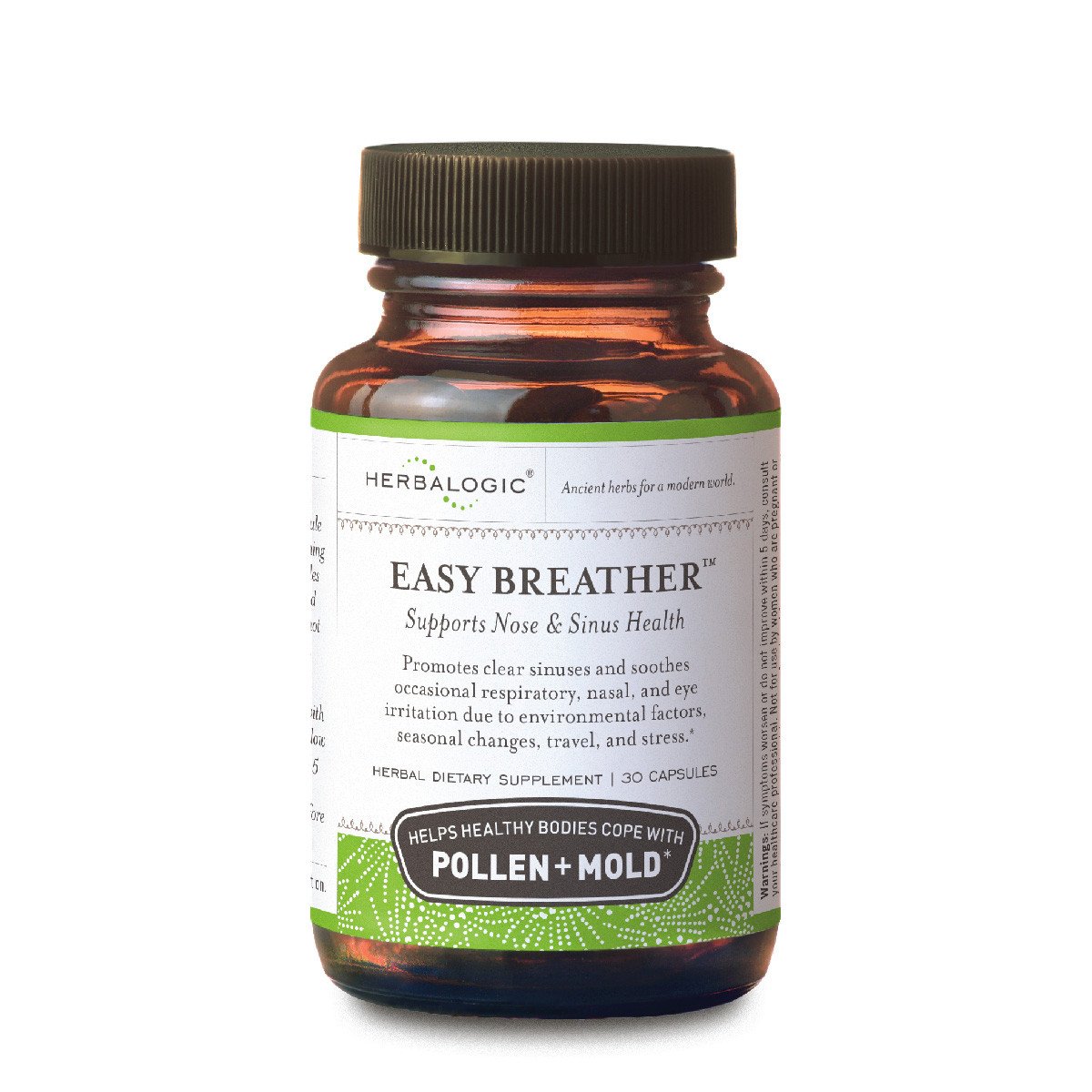 Herbalogic - Easy Breather Herb Capsules - Supports Nose & Sinus Health - Helps Healthy Bodies Cope with Pollen & Mold - Based on The Traditional Chinese Formula Yu Ping Fang San - 30 Cap Count