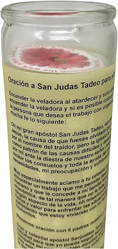 Miniatura 2 de Veladora sin esencia San Judas Tadeo, oración para el trabajo 14 oz vaso grande una pieza vela de oración, una pieza