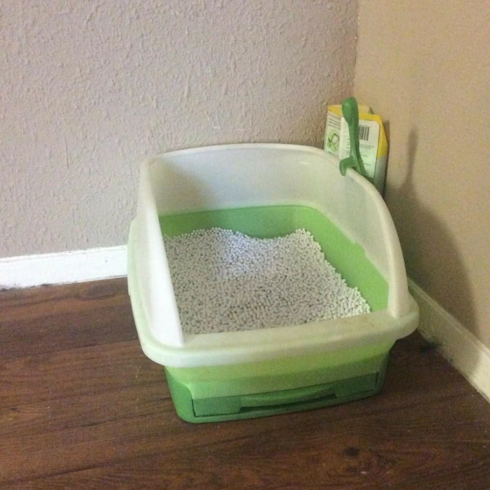 Kitty Box Corner Litter Set with Scoop, Unscented Pellets