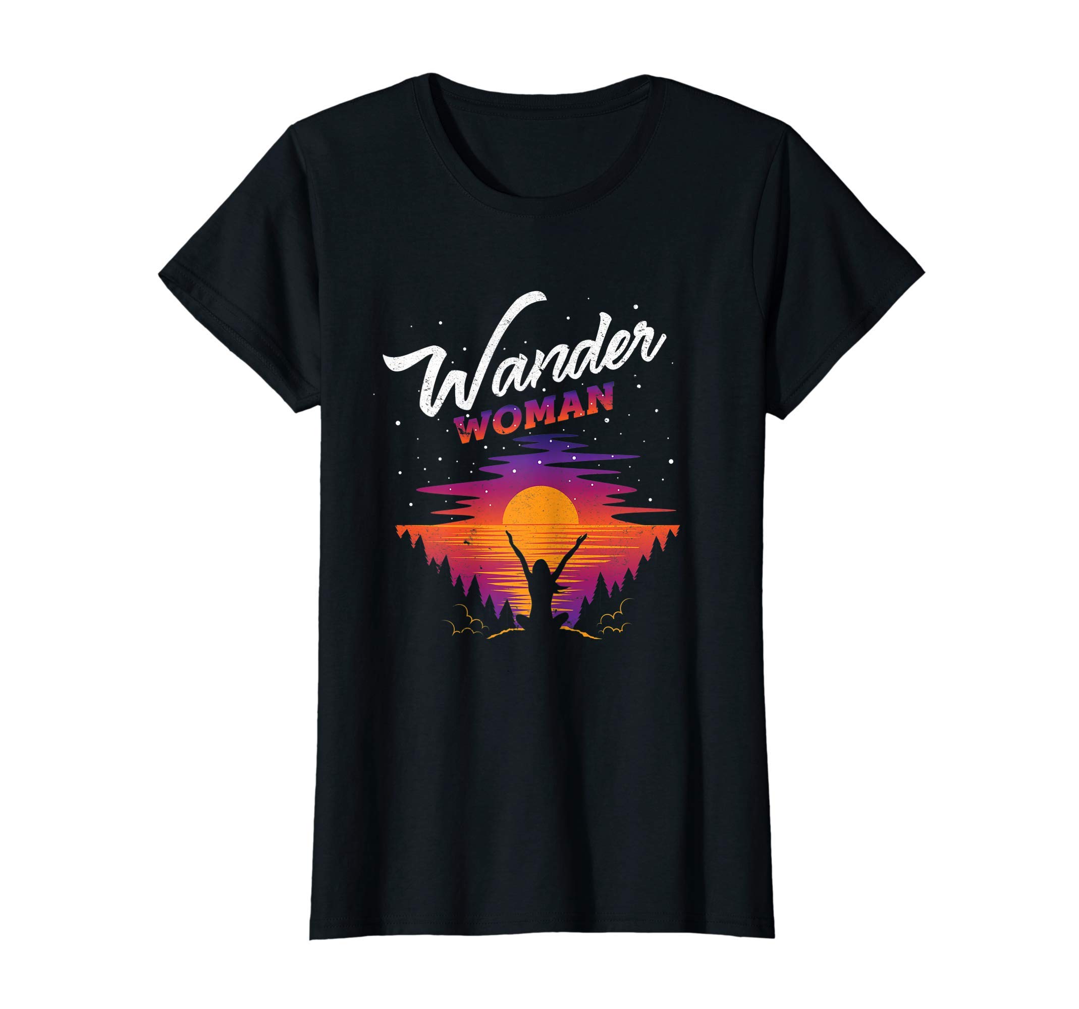 Womens Wander Woman Shirt Trekking Hiking Enjoying the Wild Nature T-Shirt