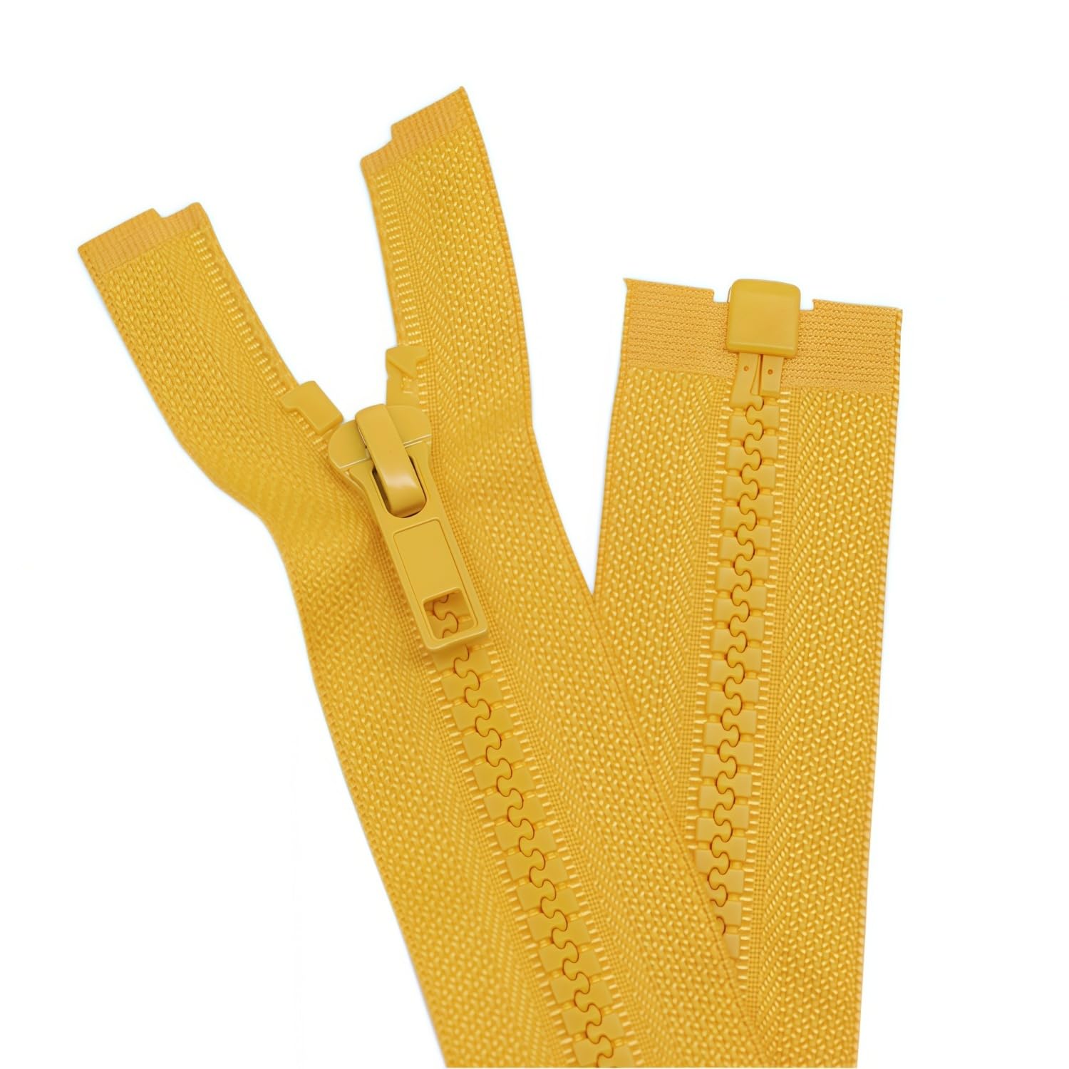 YaHoGa 2PCS 23 Inch #5 Separating Jacket Zippers Bulk for Sewing Yellow
