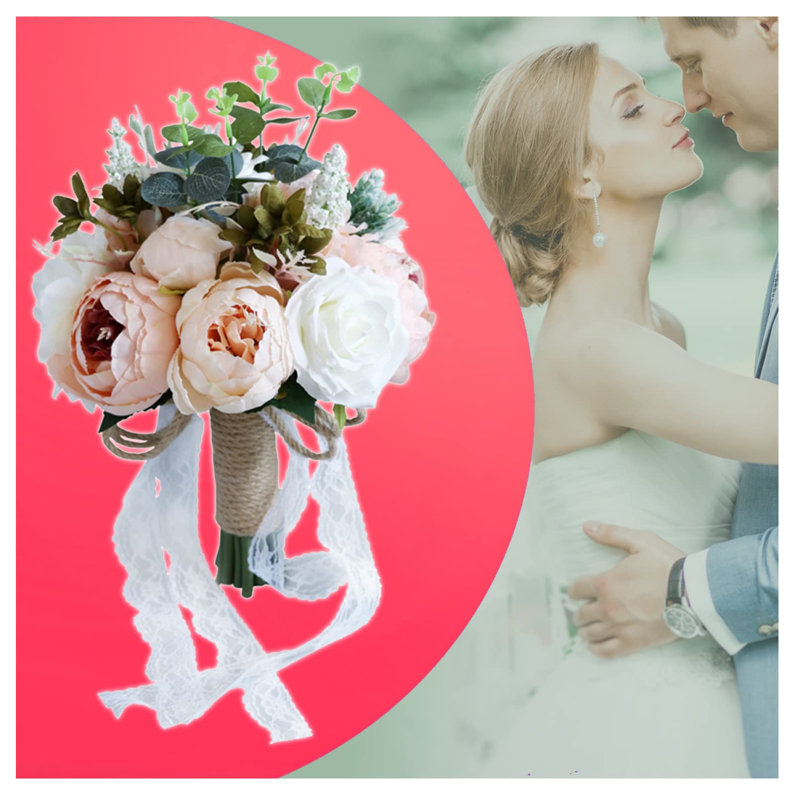 XDLEDMKIZ Wedding Bouquets Artificial Fashion Artificial Flowers Bridal Bouquet Handmade Pure Wedding Bouquet for Bride Wedding Decoration,A Interesting