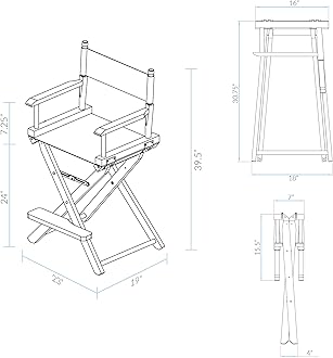 24" Director's Chair Honey Oak Frame-Brown Canvas