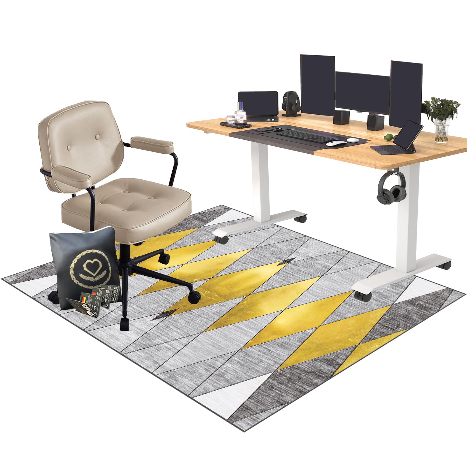 CCTSA 130 x 150 cm Heavy Duty Office Chair Mat for Hard Floors | Floor Protector for Rolling Chair | Desk Protector Mat | Floor Protection Mat | Gaming Chair Mat for Carpet Floors
