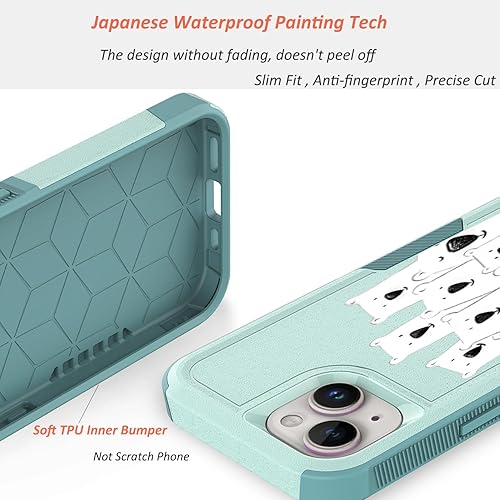 Miniatura 5 de Funda diseñada para iPhone 15 con pantalla transparente + protector de lente de cámara bonito diseño floral de flores para niñas y mujeres, funda