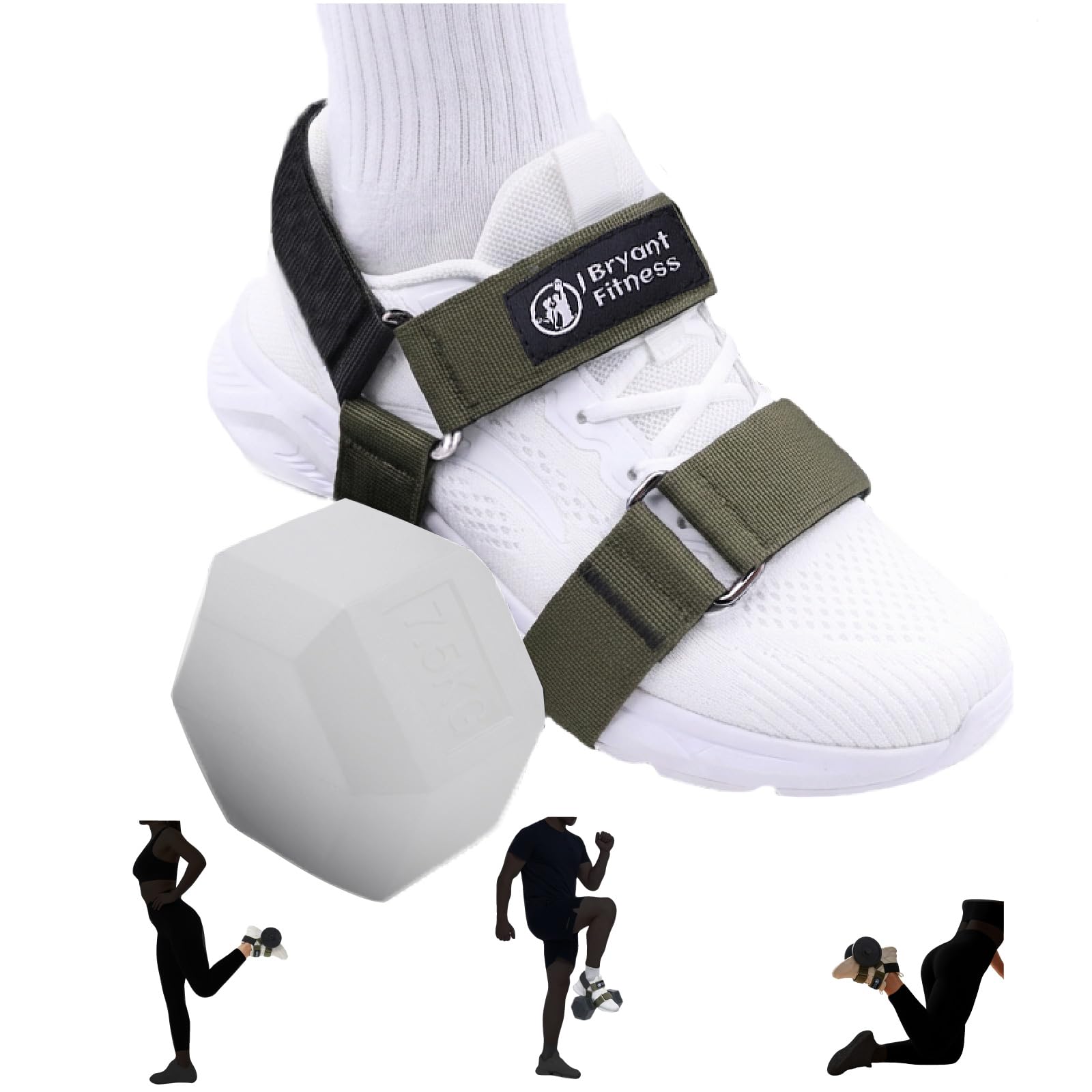 โJ Bryant Tibialis Trainer Dumbbell Foot Straps for Tibialis Raises, Leg Curls & Knee Raises - Adjustable Ankle Weights for Dumbbell Attachment, Strength Training & Home Gym Equipment (1 Piece)