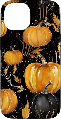 Miniatura 4 de Carcasa estética para iPhone 12 Pro Max con diseño de calabazas y hojas de otoño