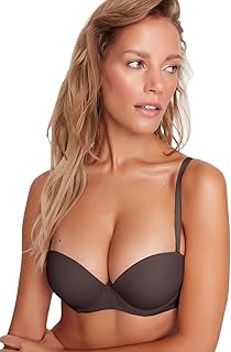 ترنديول حمالة صدر تي شيرت محبوكة مبطنة للغاية وحزام حبل بني THMAW21SU0058، بني 80B