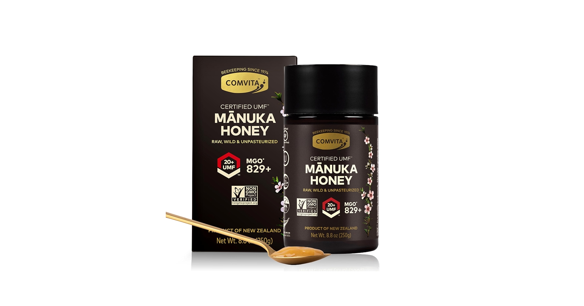コンビタ、生マヌカハニー、認定UMF 20+(MGO 829 +)(250 g) UMF20+ マヌカハニー 250g | マヌカハニー | マヌカハニーのコンビタ