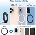 PlusAcc Vacuum Magnetic Car Phone Holder, Suction Cup Nano Gel Phone Mount For Magsafe, 360° Rotatable Foldable, For Dashboard & Windshield, Compatible with iPhone 17/16/15/14/13/12 Pro Max, Plus, Air