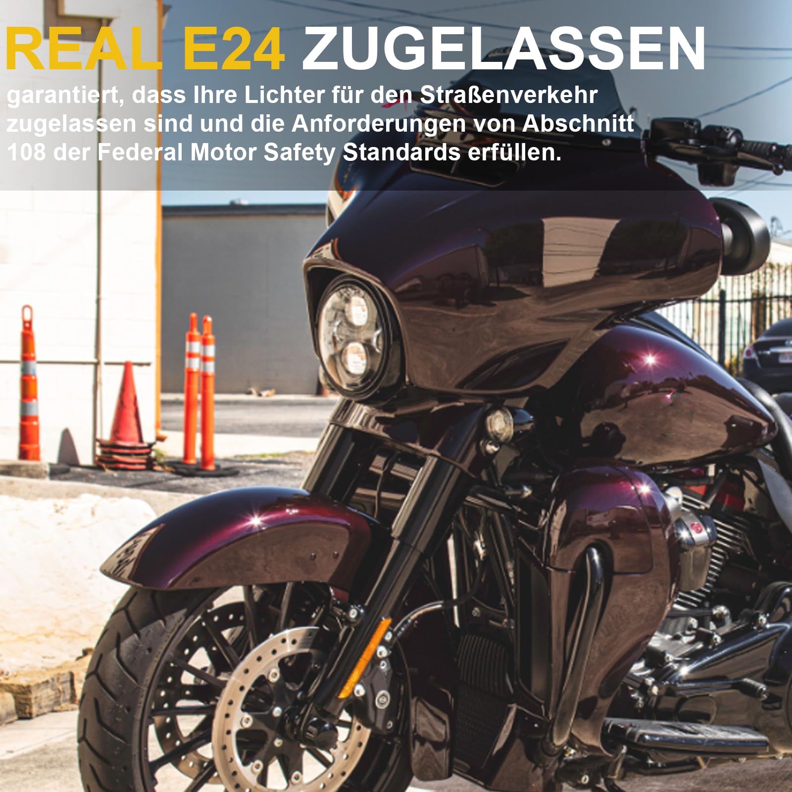 7 Zoll LED Scheinwerfer E-geprüft Motorrad mit Tagfahrlicht Projektions Scheinwerfer für Harley Davidson Street Glide Road King Special Electra Glide Ultra Classic Fat Boy