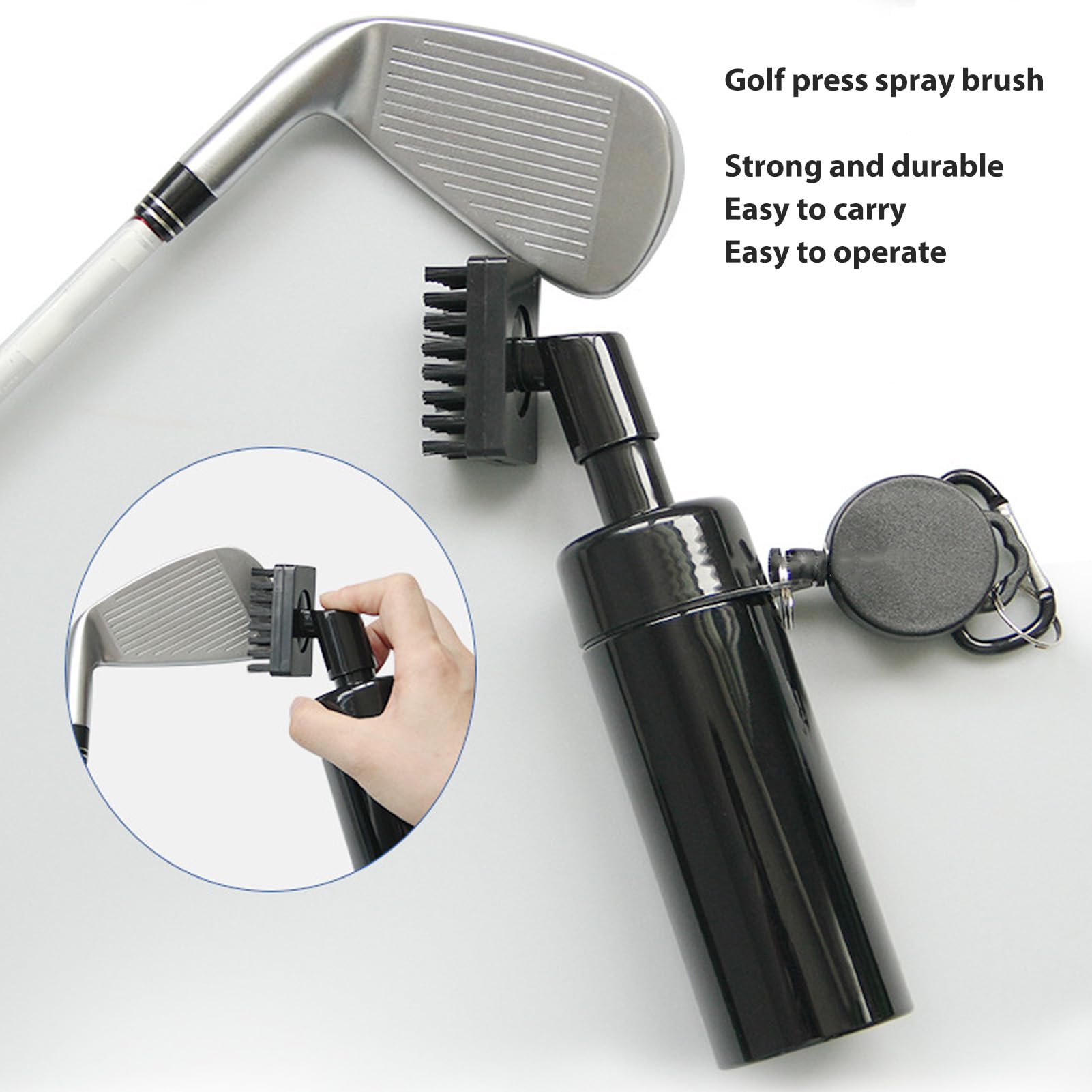 Golf Water Brush, Nylon 160 ml narzędzie do czyszczenia sprayu do butelek z wodą z golfistami klamry linowej