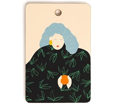 Society6 Bamboo Cutting Board - Kitchen Decor by Sandra Poliakov - Unique Cutting Boards for Kitchen, 16" x 10.5" x 0.5", Tangerine