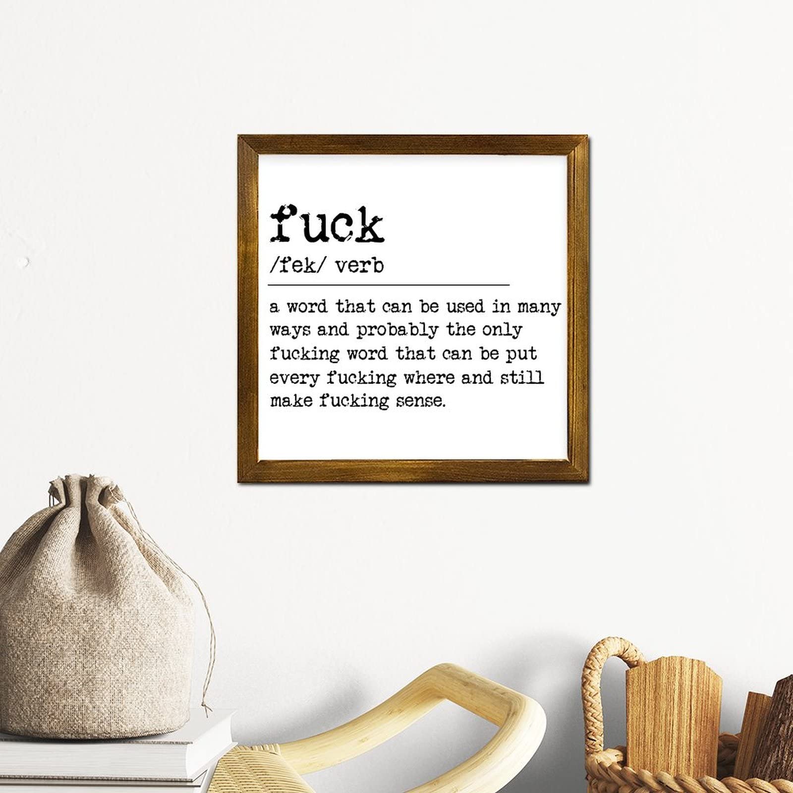 Amazon.com: Fuck Definition Framed Wooden Signs Word Description