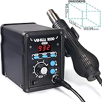 Vista 7 de YIHUA 959D-Estación Digital de Retrabajo de Aire Caliente, Alta Potencia con 3 Memorias, Eficiencia de Flujo de Aire, Pantalla °F/°C, Temperatura