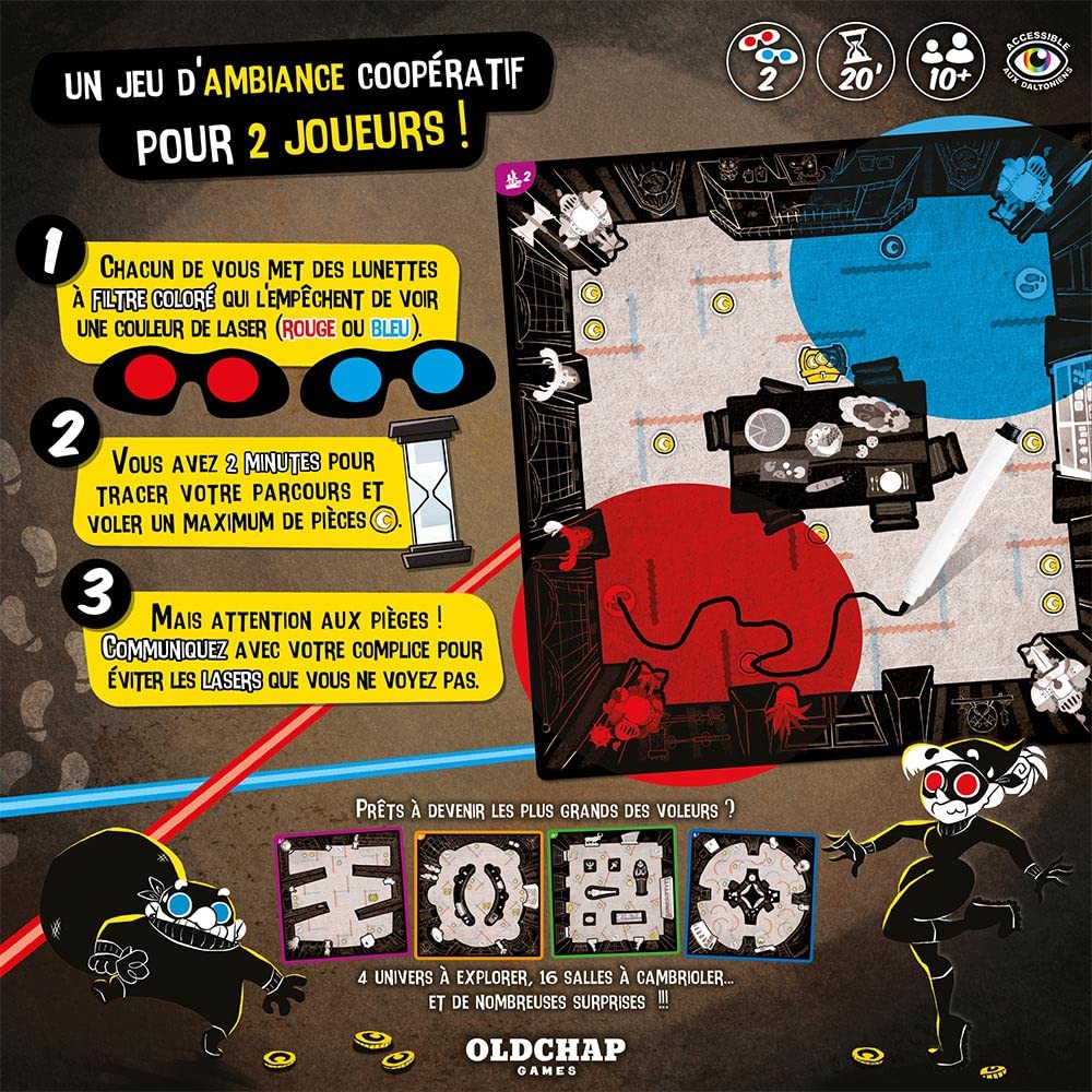 Act In Games Complices - French Version: Cooperative Strategy Board Game for 2 Players, Age 12+, Blue,red - Image 3