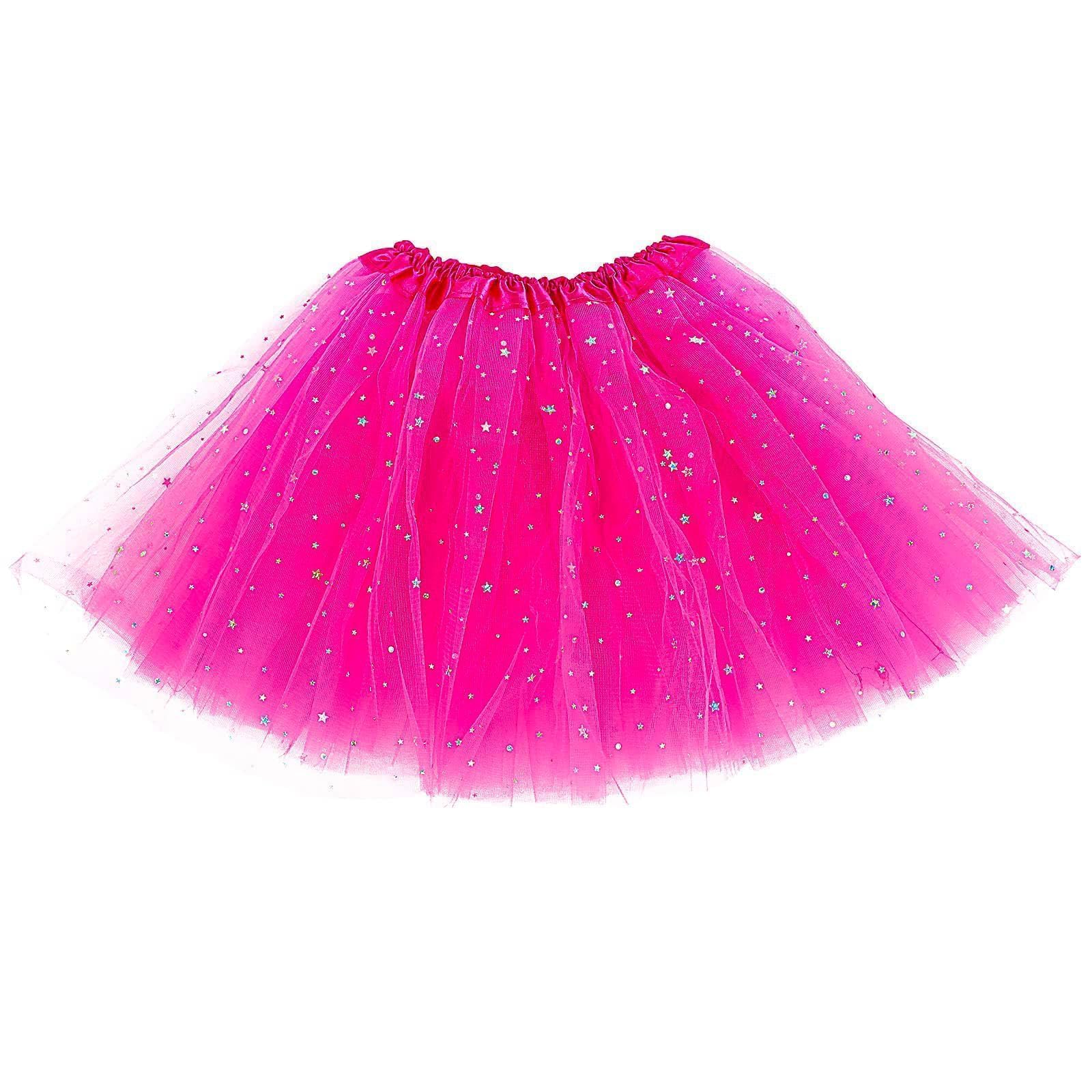 Jootuepo Women's Rose Red Elastic 3 Layered Tulle Tutus Skirt, Adult Dance Ballet Skirts, Ballet Dance Parties Fancy Elastic Festival Dress For Halloween, Carnival Party Costume ﻿