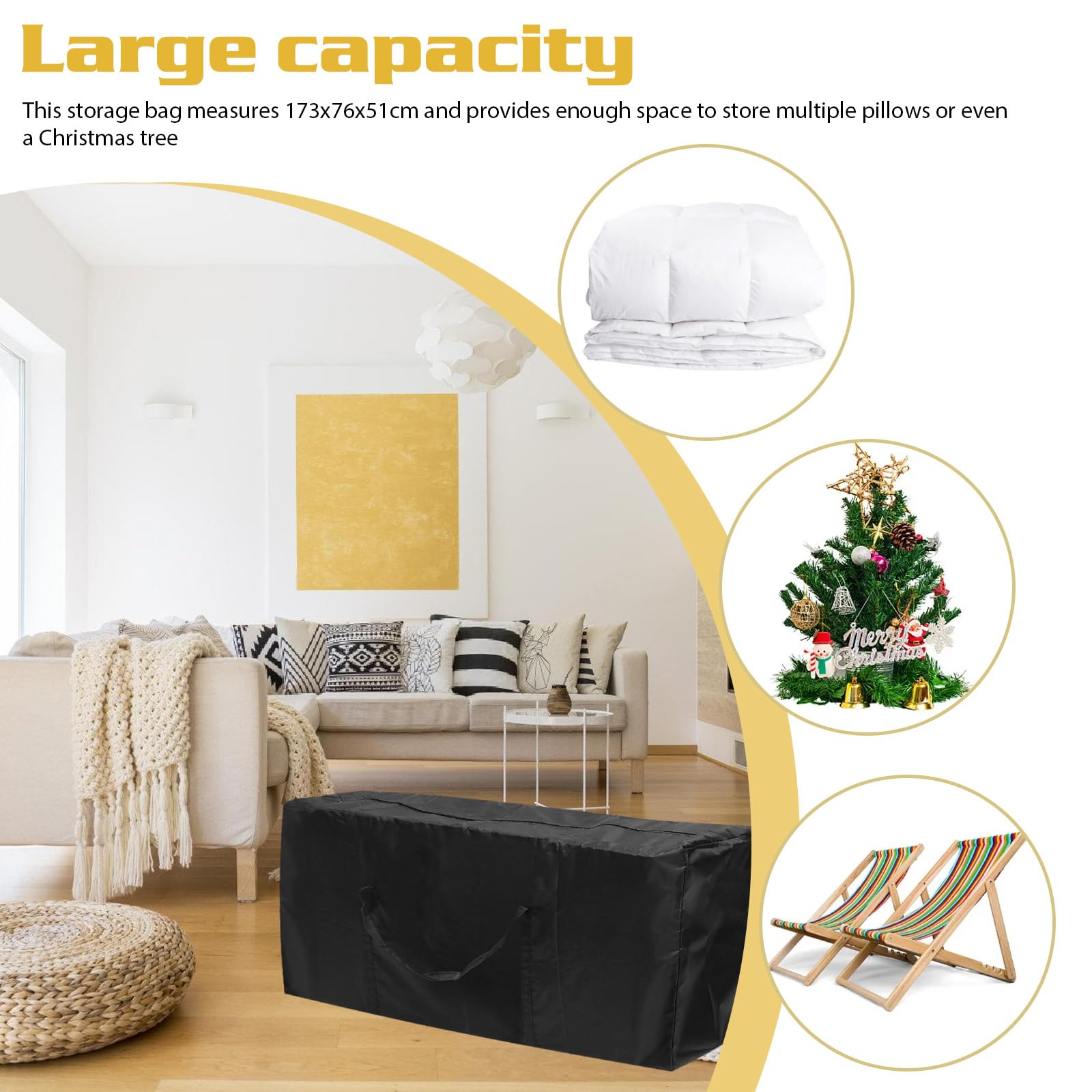 Custodia protettiva impermeabile per albero di Natale 210D Oxford 173x76x51cm