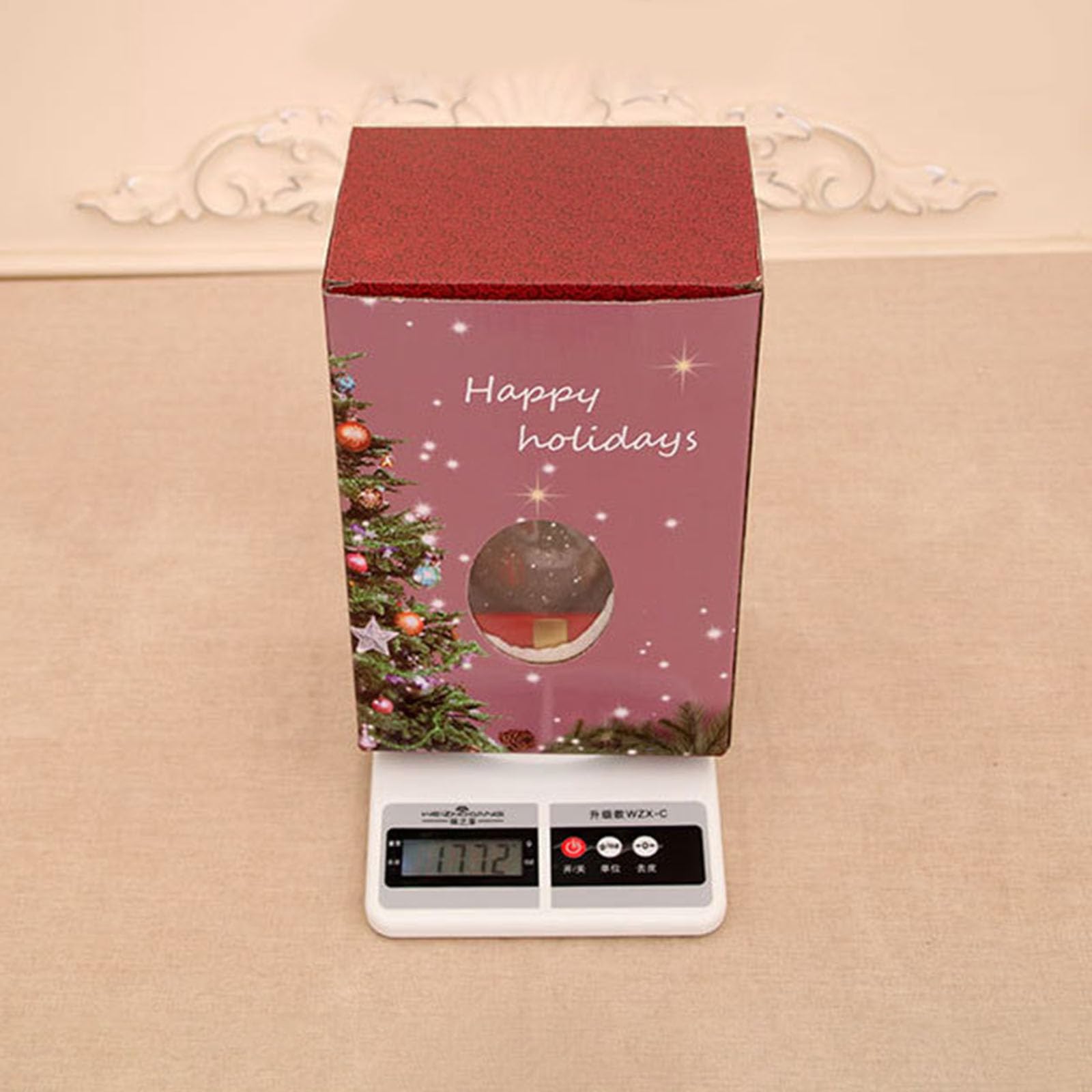 Weihnachts Schneekugel Lichterkette mit Weihnachtsmann Rentierschlitten Dekorationen, leuchtende Kastenform für Kinder, Kinderzimmer, Dekoration, Baumlichter