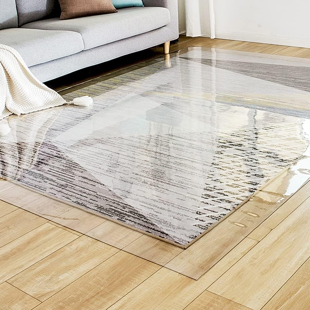 Clear Non Slip Floor Mats HD Transparent Vinyl Doormat 65/85/105/125/145 Cm Wide,Hardwood Floor Protector Mat, for Carpet Chair Runner Protect(105x255cm(3.4ftx8.4ft))