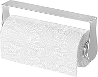 Vista 8 de Soporte para toallas de papel debajo del armario, de montaje en pared, desgarre con una mano, acero inoxidable, plateado, soporte para rollo