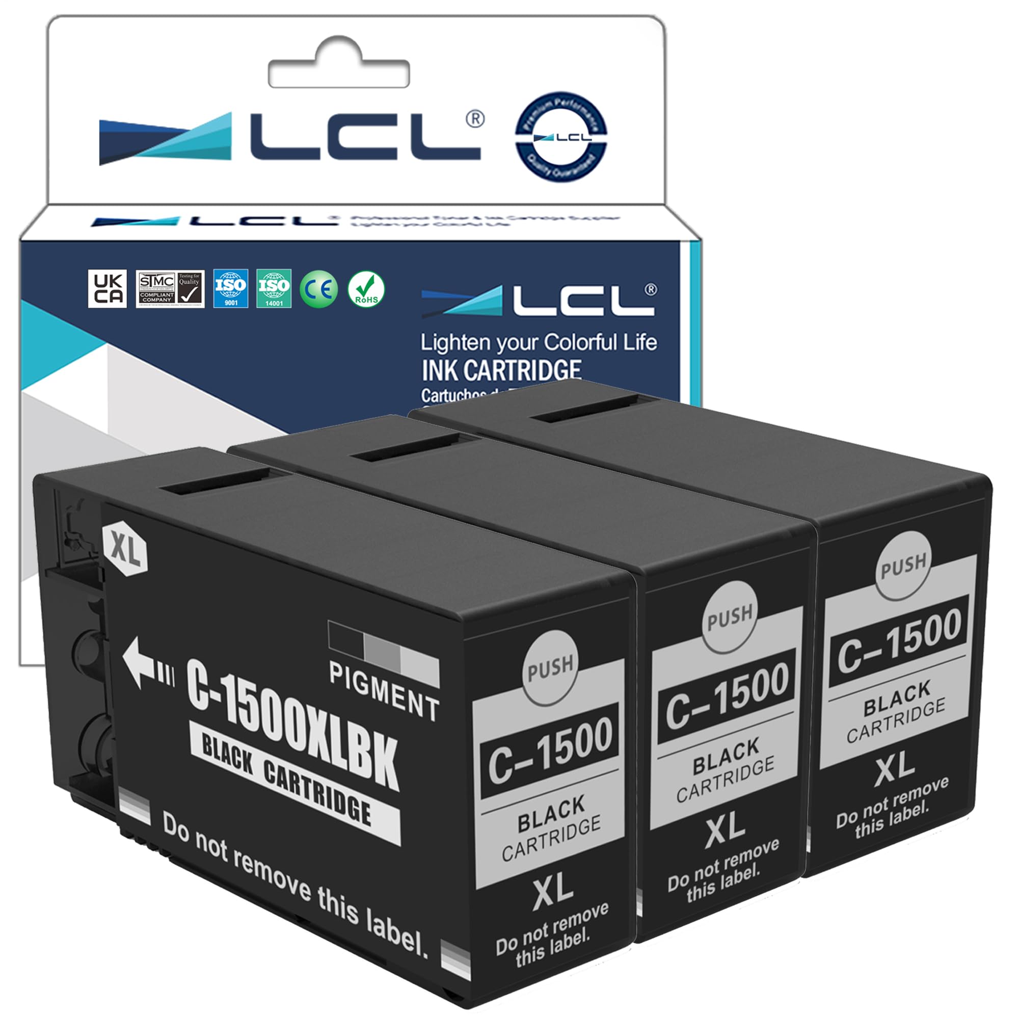 LCL 1500XL PGI-1500XL Black Ink Cartridges Compatible for Canon 1500 1500XL PGI-1500XL Replacement for Canon MAXIFY MB2050 MB2150 MB2155 MB2350 MB2750