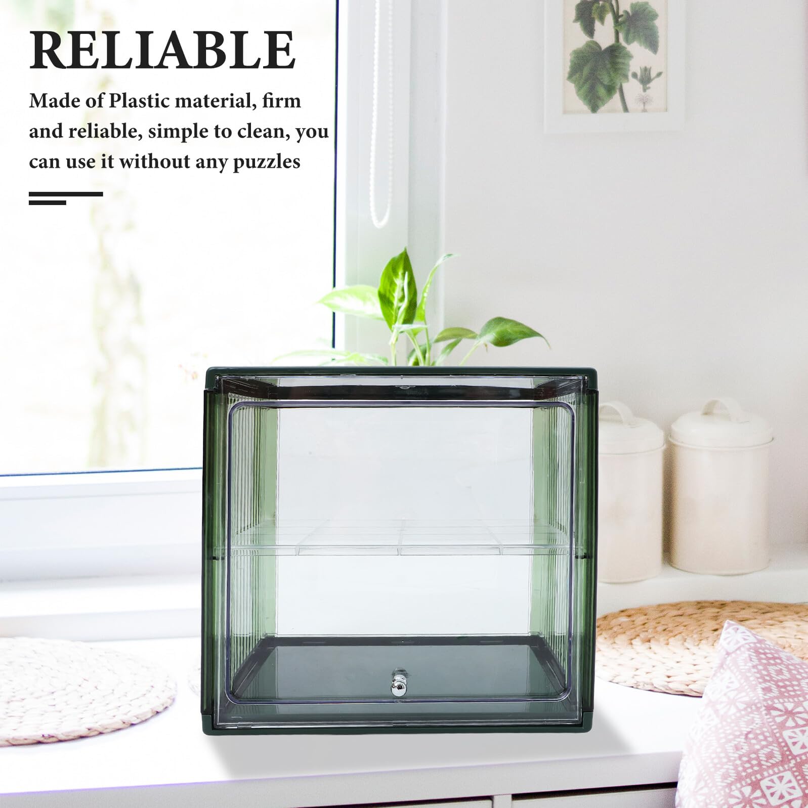 VILLCASE Scatola Porta Pane Trasparente Doppio Piano in Plastica Riutilizzabile Organizer Cucina Leggero e Resistente Contenitore Conservazione Pane per Banco Cucina