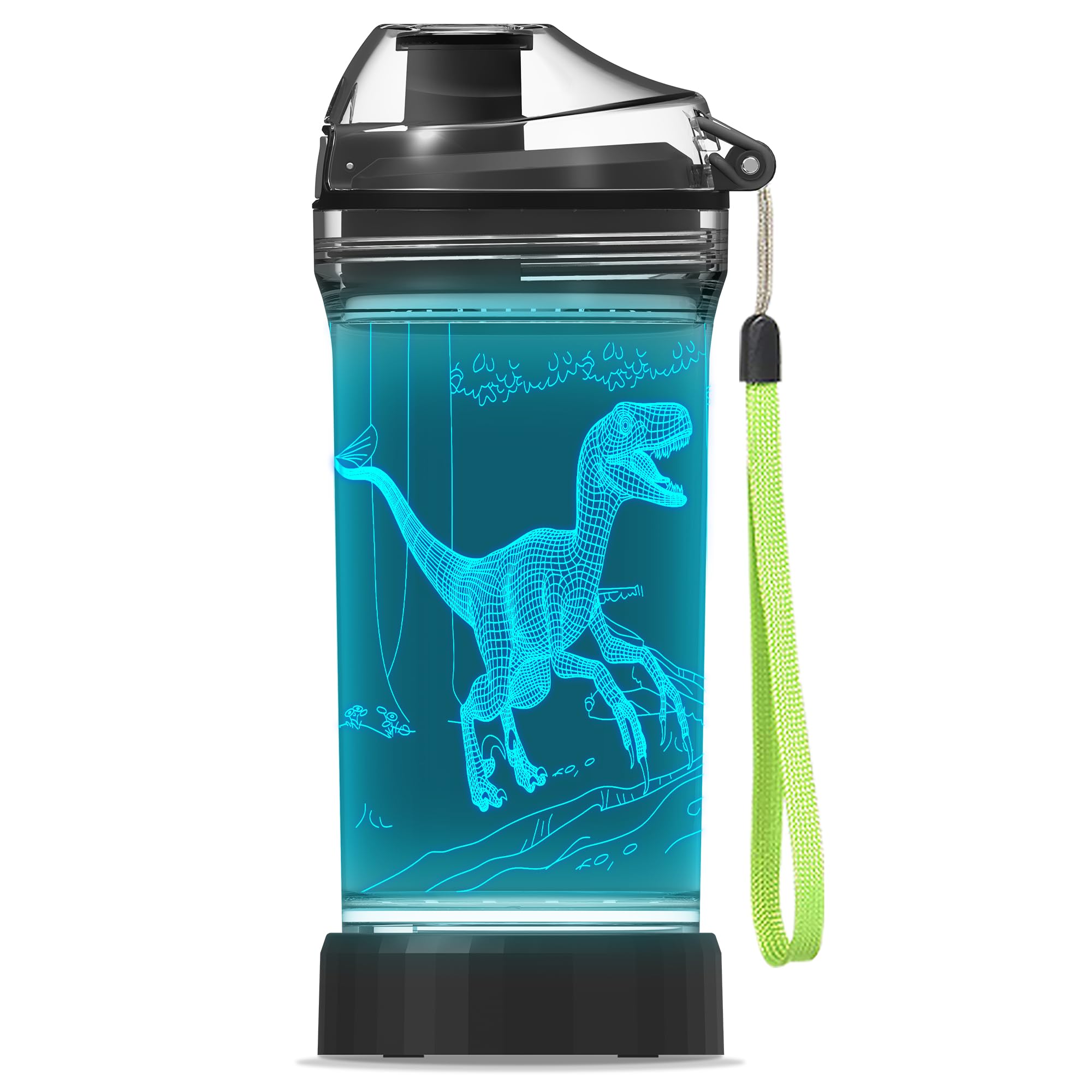 Botella de agua de dinosaurio ecológica para la escuela y excursiones