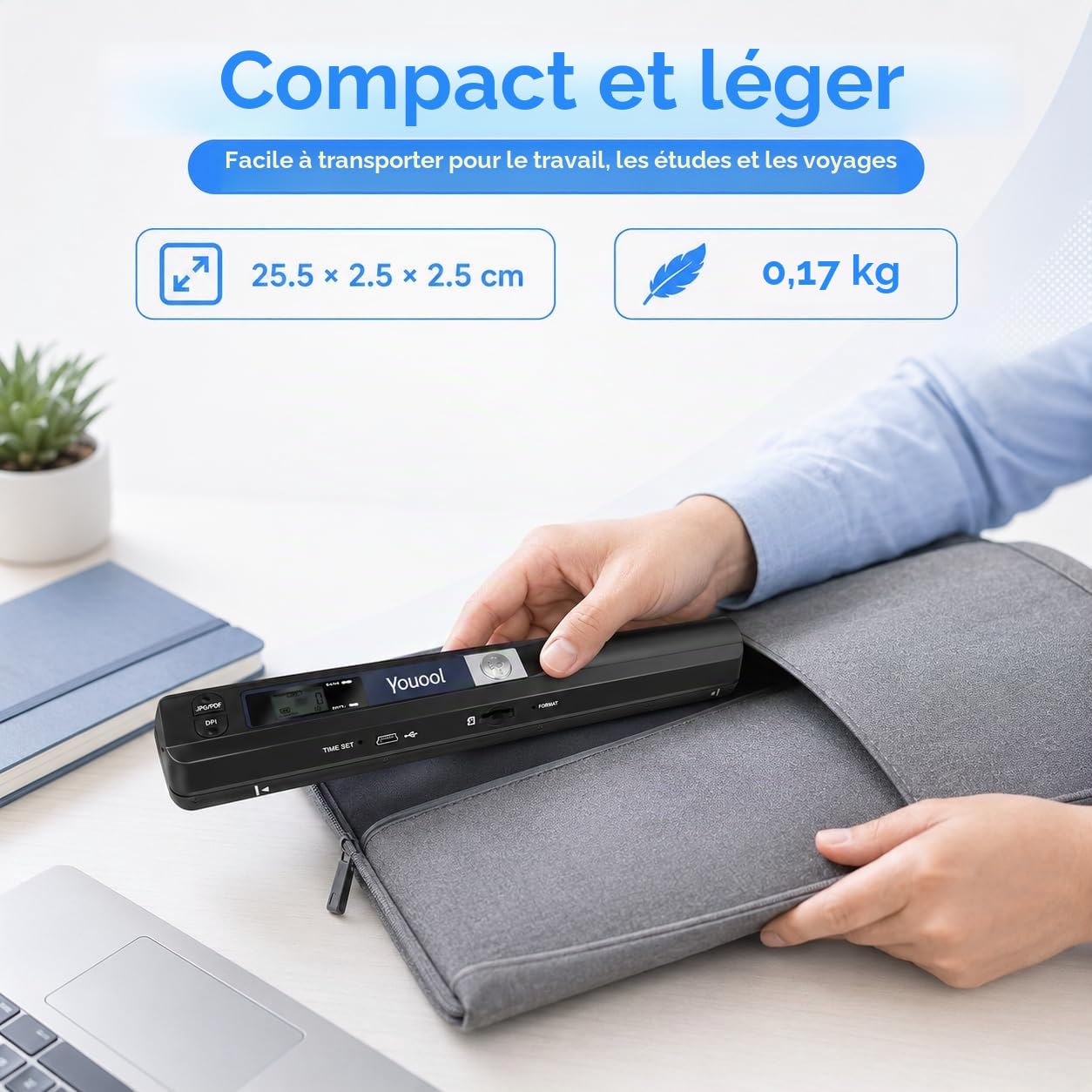Mini Scanner Portable A4 avec Carte 16GTF, De Main Scanner D'Images USB NuméRisation Couleur à 900 dpi A4 NuméRisation à Scanners De Documents Portable Au Format JPG/PDF