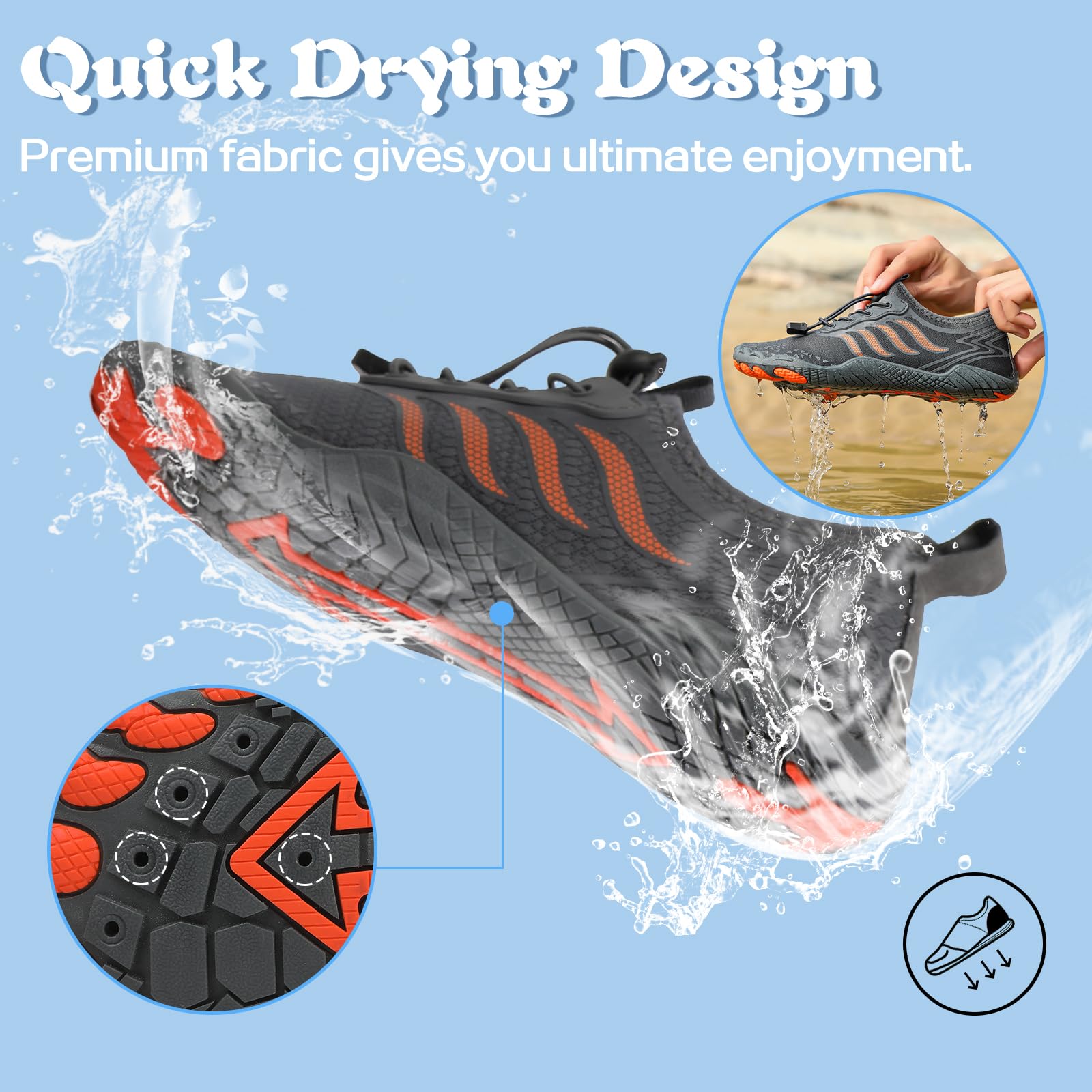 Hanani Badeschuhe Wasserschuhe Herren Damen Strandschuhe Barfußschuhe Sommer Schwimmschuhe Aquaschuhe Schnell Trocknen Surfschuhe