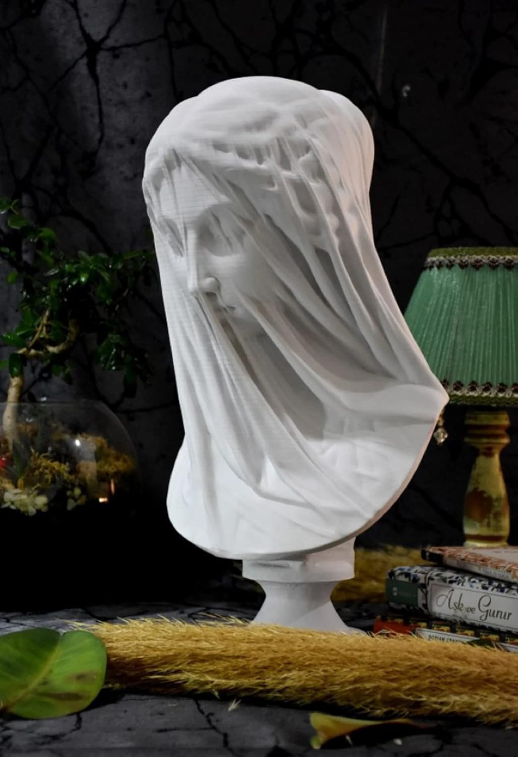 Generic Large Veiled Lady Bust Sculpture, 47cm White Mother Mary Bust Statue, Perfect Mom Gift