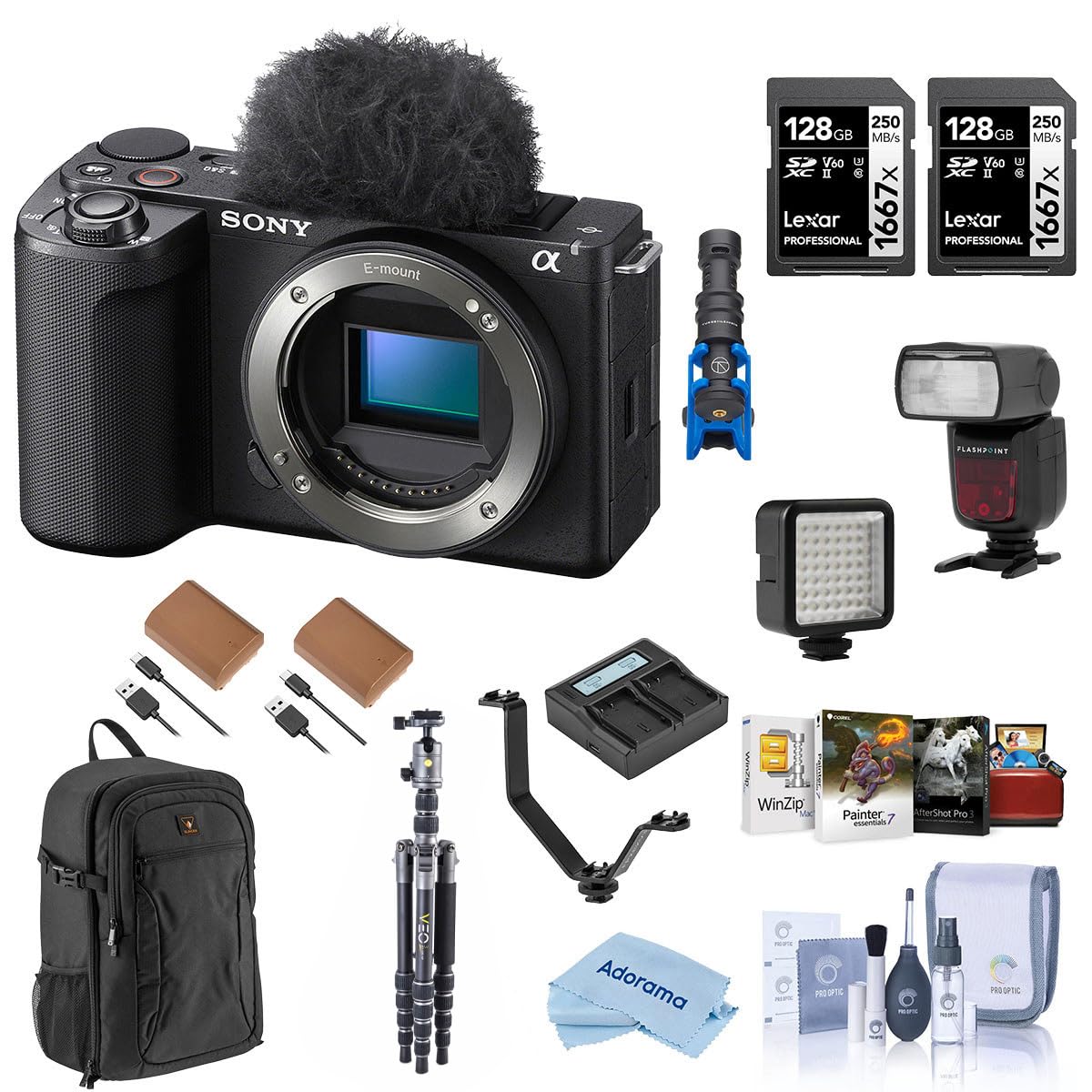 Sony Alpha ZV-E10 II Mirrorless Camera, Black with Complete Kit
