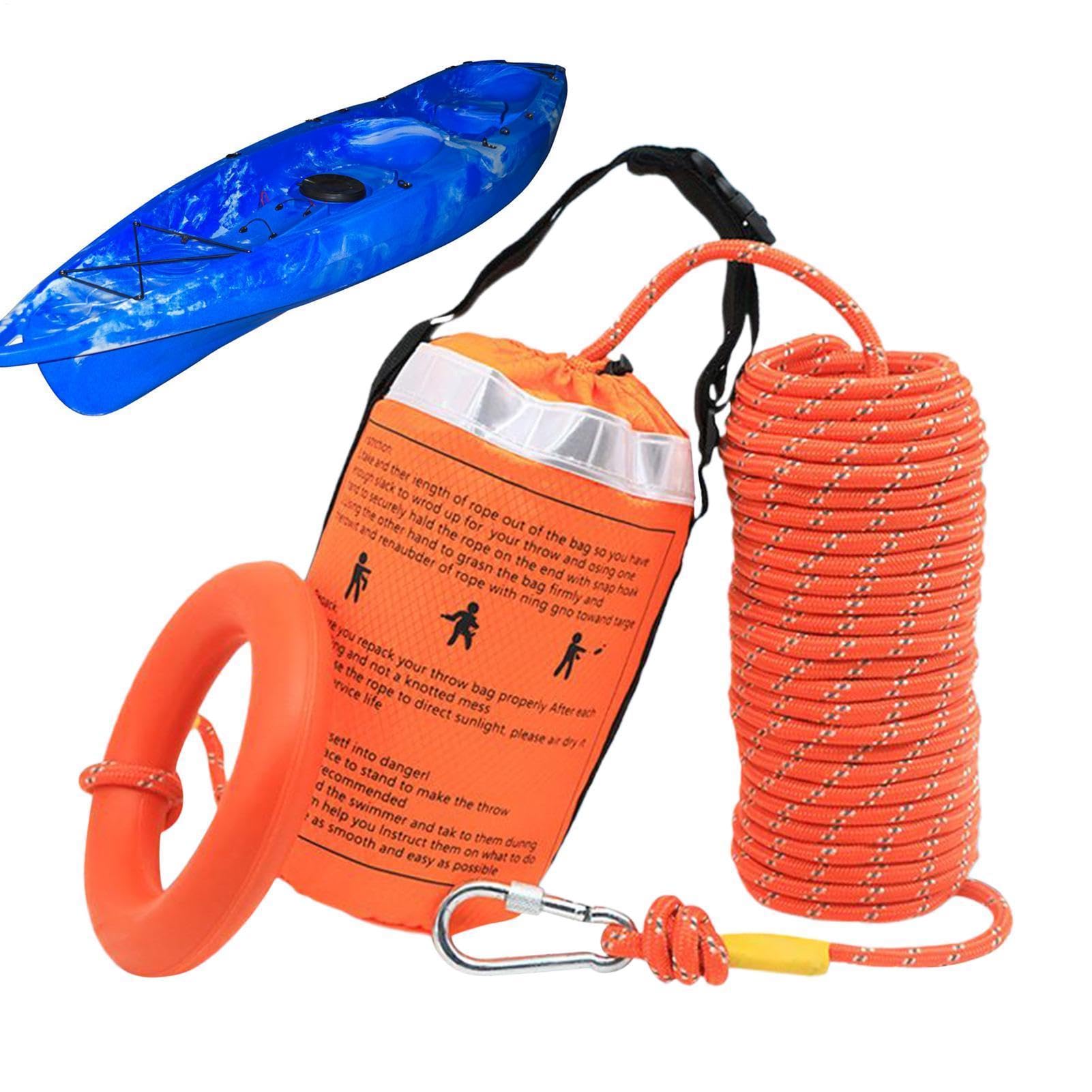 Portable Throwable Flotation Device, Reflective Floating Rope Throw Bag,15m/50ft Length, With Foam Float. Ideal For Canoeing, Yacht Safety, Poolside Rescue,