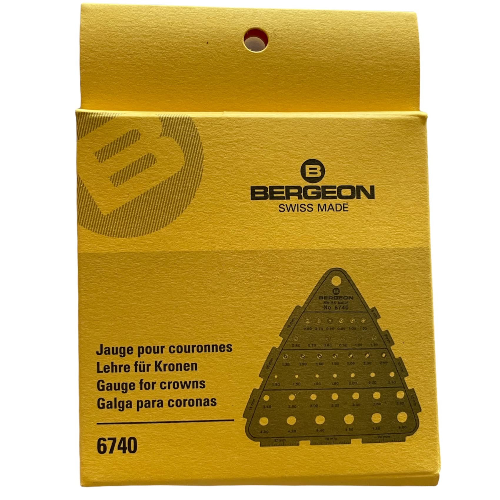 Bergeon 6740 Calibro della corona, strumento di misurazione, strumento di prova, adatto per quarzo, orologiaio