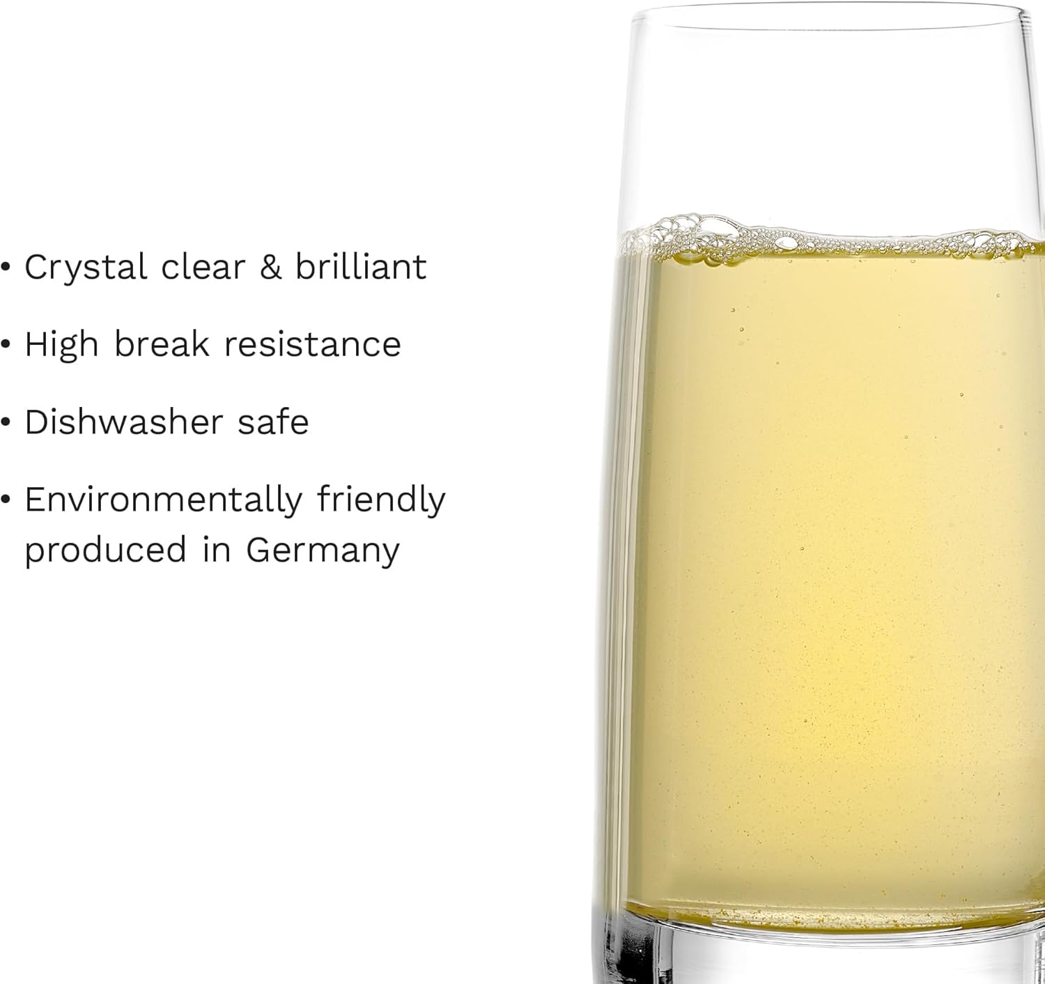 Stölzle Lausitz Highball Glasses Small Experience Set of 6, 12.25 oz – Elegant Glasses for Water Drinks & Juice – Premium Crystal Cocktail Glasses – Dishwasher & Shock-Resistant Made in Germany