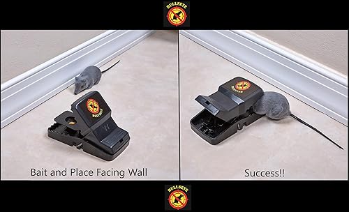 Miniatura 4 de Bullseye - Paquete de 6 - Trampas para ratas con dientes - InteriorExterior, Reutilizable, Fácil Instalación, Potente Resorte de Acero Inoxidable,