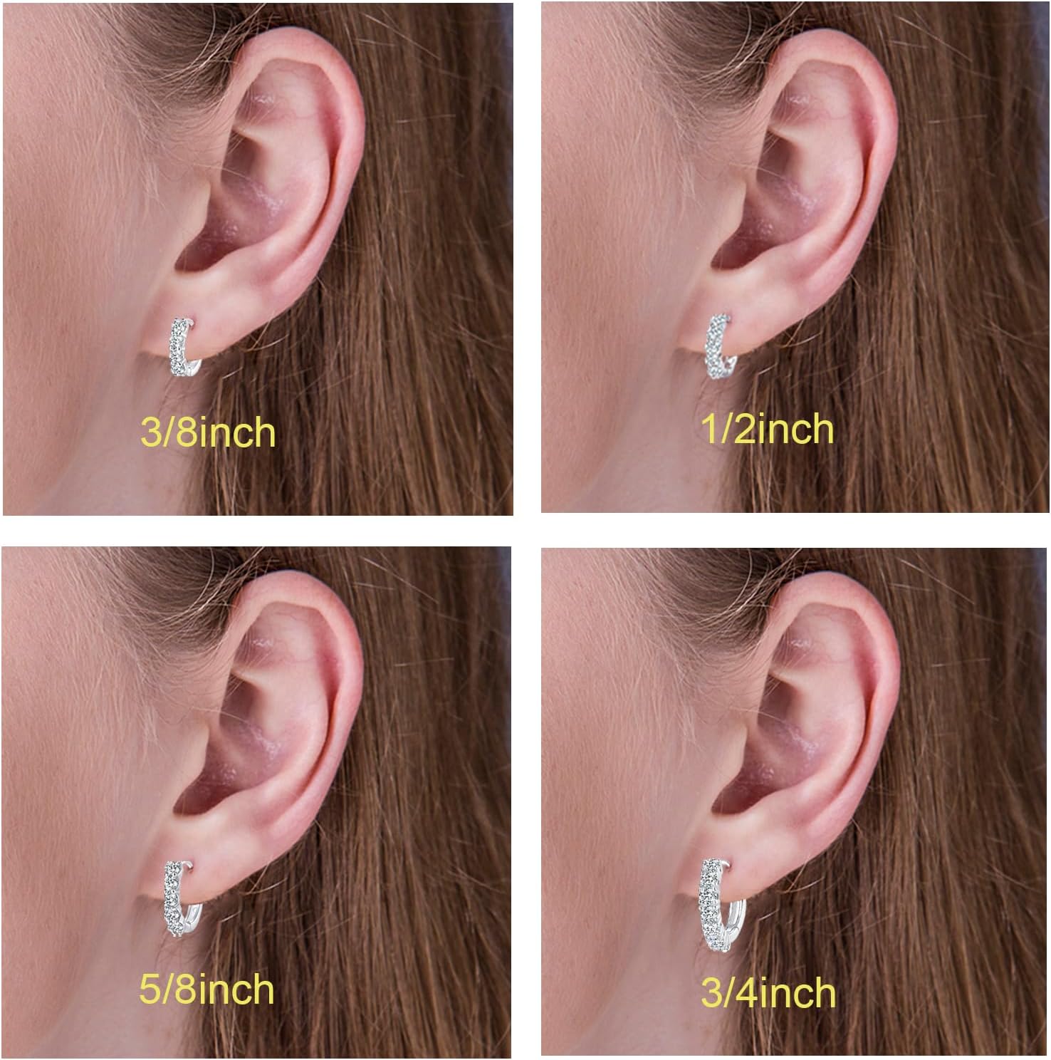 Moissanite Hoop Earrings, Huggie Hoops Sterling Silver Hoops Earrings for Women - Image 5