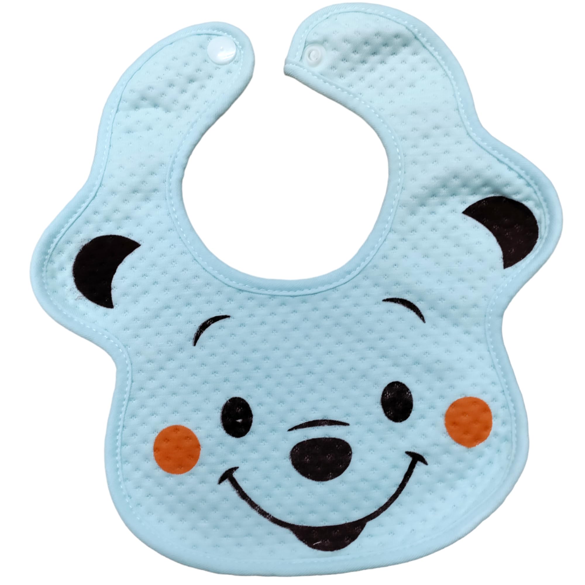 Dedhfoot 100% Organic Premium Mul Cotton Soft Bibs, Mitten, Booties and Cap Set for Babies (0-2 Months, Blue) 2