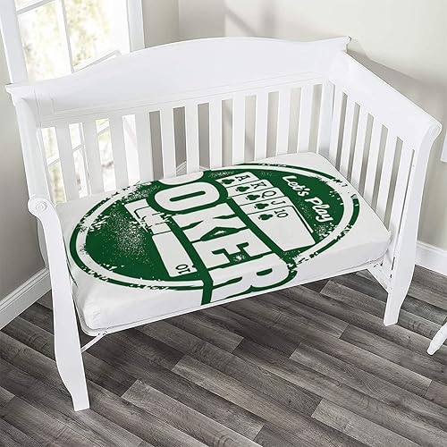 Sábana bajera decorativa para cuna, decoración de torneos de póquer, sábanas universales de microfibra para cuna para bebés y niños pequeños, 28 x