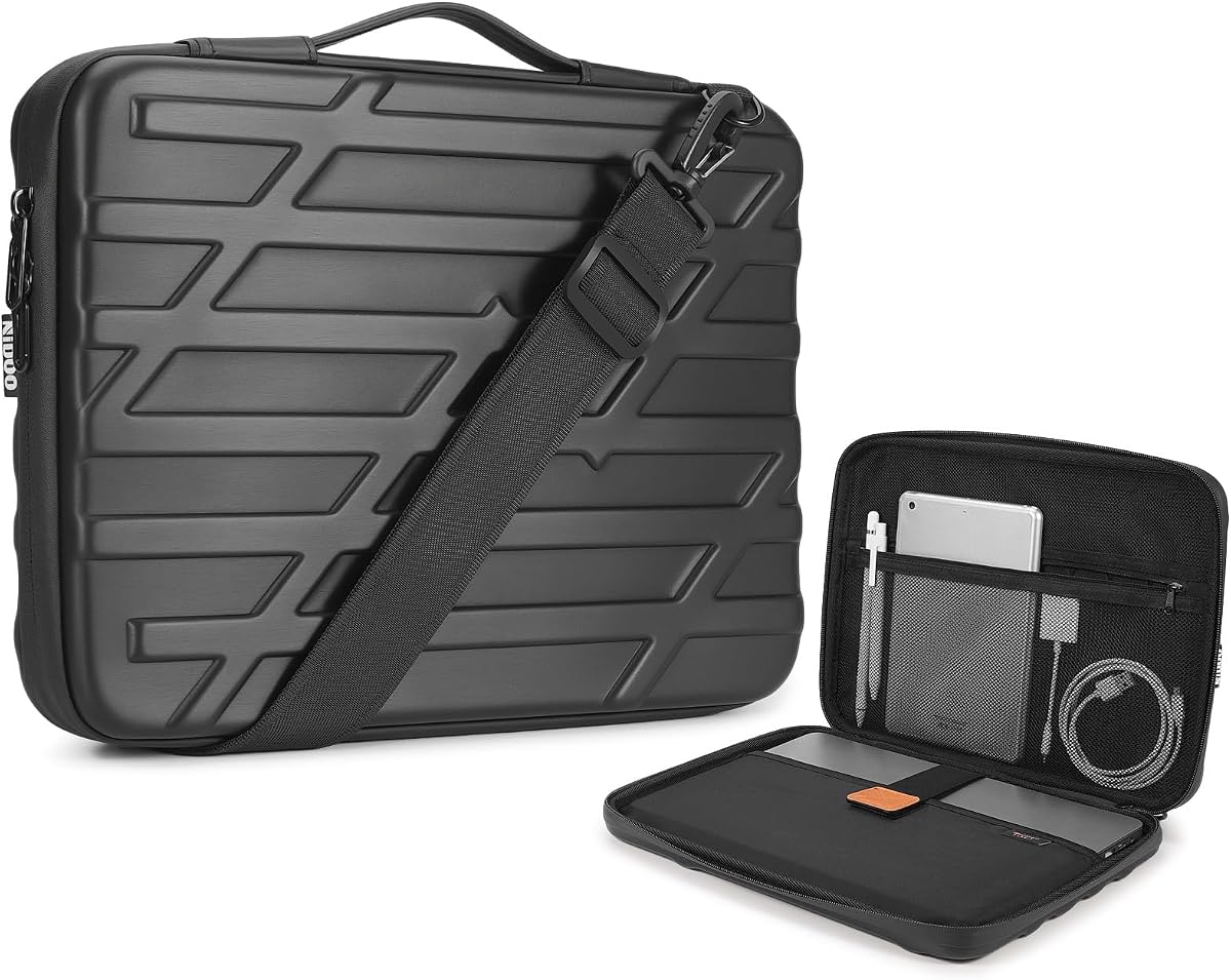 NIDOO Funda para portátil de 14 pulgadas Funda de transporte Bolsa para computadora Asa rígida a prueba de golpes para MacBook Pro M5 Max de 14"/13 MacBook Air M5 M4 de 13,6"/MacBook Neo de 13"/Asus ZenBook 14/ASUS Lenovo ThinkPad HP