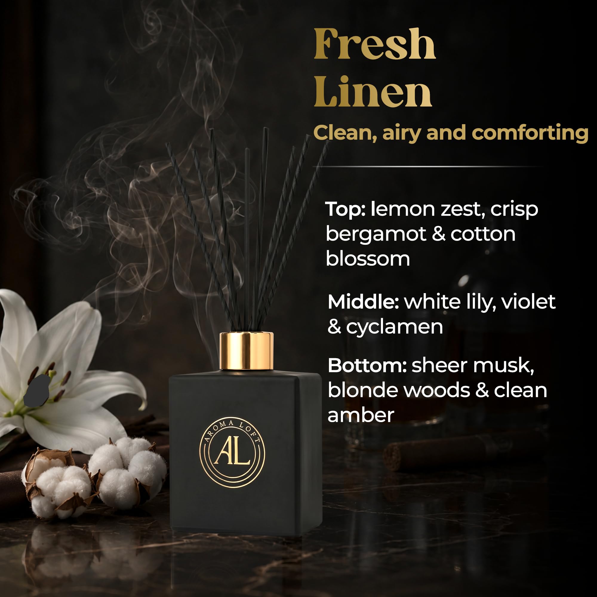 Difusor de varillas de lino fresco para el hogar, 5 onzas, varillas difusoras de aceite, juego de difusores de baño, difusores de aroma para el hogar, varillas difusoras de aceite, varillas aromáticas