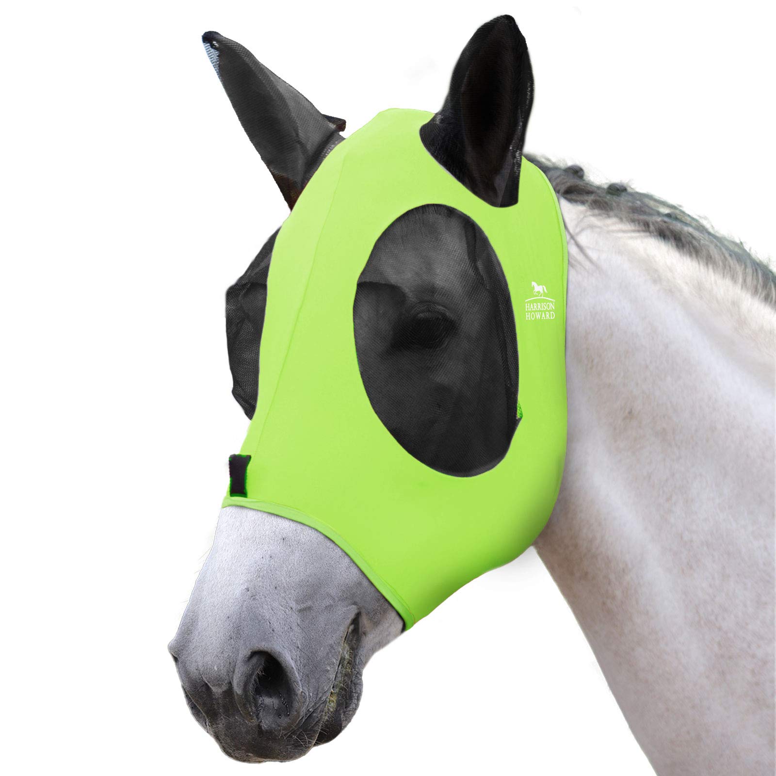 Harrison Howard Super Comfort Stretchy Fly Mask Large Eye Space with UV Protection Soft on Skin with Breathability- Azure Blue M — view 62