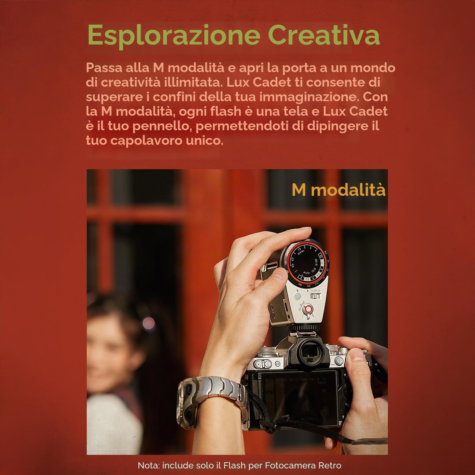GODOX Lux Cadet Retro Flash per fotocamera GN10 6200K±300K Temperatura colore Modalità flash automatica e manuale 1/1-1/64 Potenza flash Lunghezza focale 28 mm Compatibile con Hot-shoe