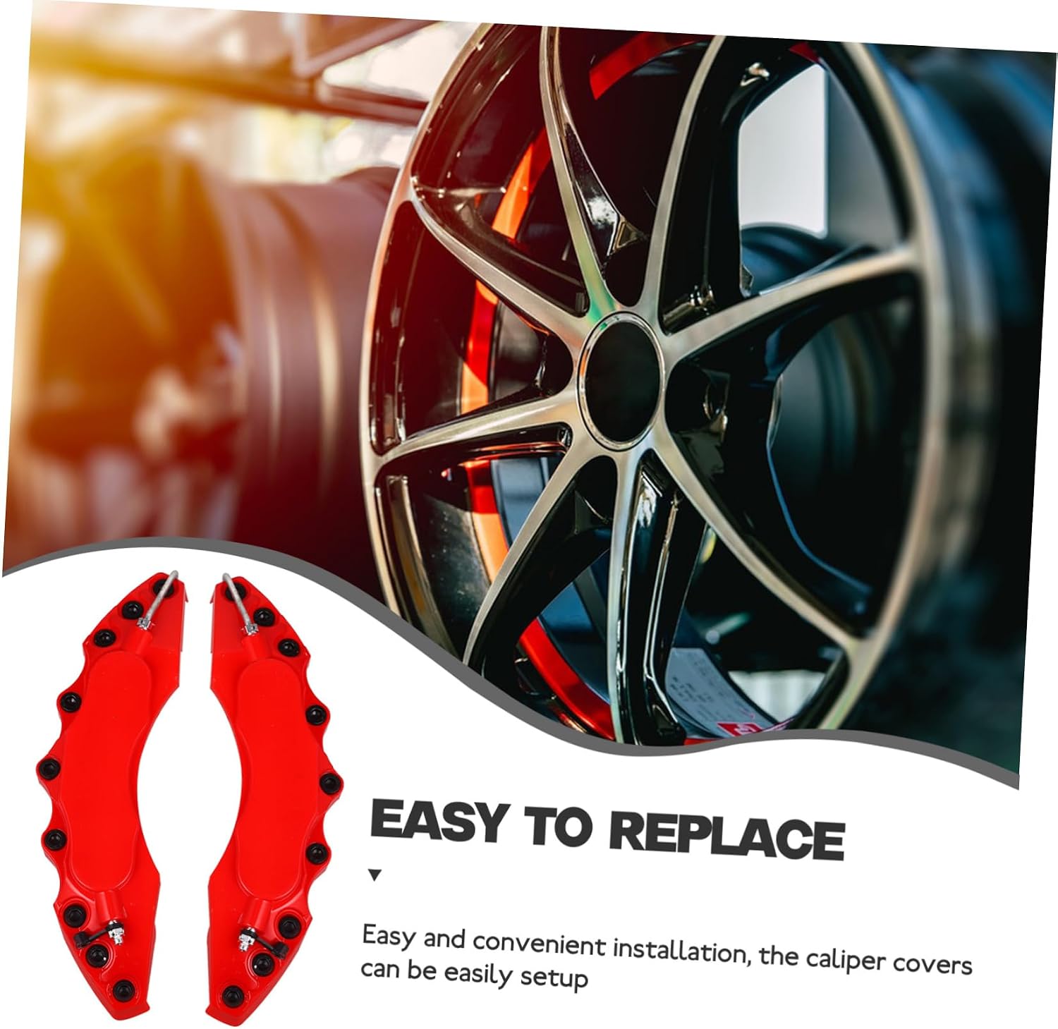 Alipis Style Caliper Covers Abs Plastic Car Caliper Protectors Red for Vehicles