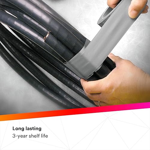 Miniatura 5 de 3M 2000-2X50YD Scotch Electricians Cinta adhesiva 2000, 2 pulgadas x 50 yardas, pantalla de 12 rollos, gris